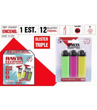 Encendedor Piedra Blister 3 Und.