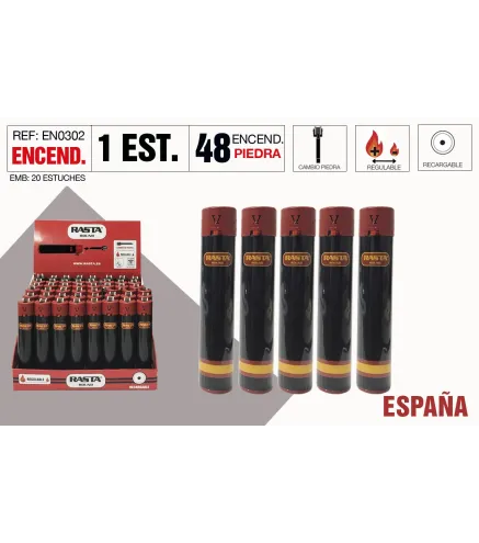 Encendedor Round Black Estuche 48Und