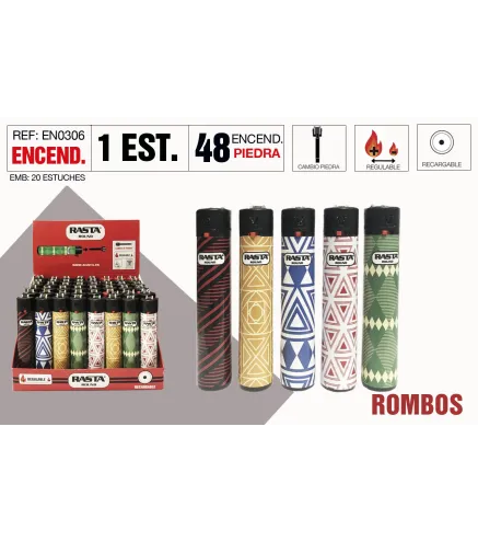 Encendedor Round Rombos Estuche 48 Und