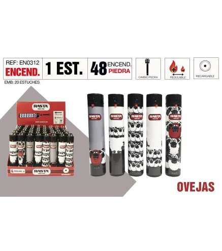 Encendedor Round Ovejas Estuche 48 Und