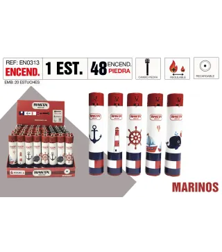 Encendedor Round Marino Estuche 48 Und