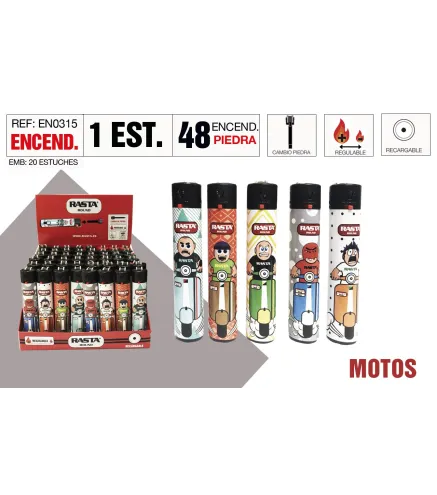 Encendedor Round Motos Estuche 48 Und