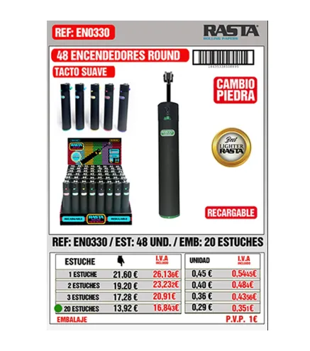 Encend Round Black Color Est 48 Emb 20