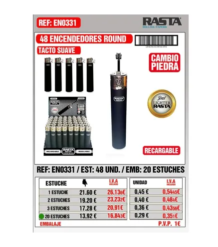 Encend Round Black Silver Est 48 Emb 20