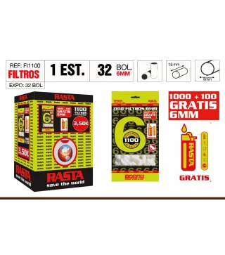 Filtros 1100 6Mm +Encendedor Gratis