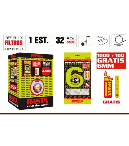 Filtros 1100 6Mm +Encendedor Gratis