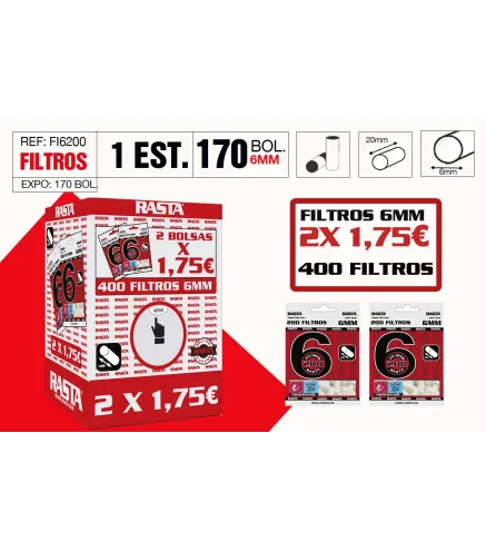 Filtros 6Mm Expo 2 X 1,75€ 170 Bolsas