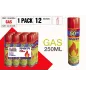 Caja 12 Botellas Gas Para Encend. 250 Mil.