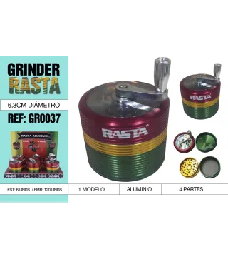 Grinder Molinillo Aluminio Rasta 4 Partes