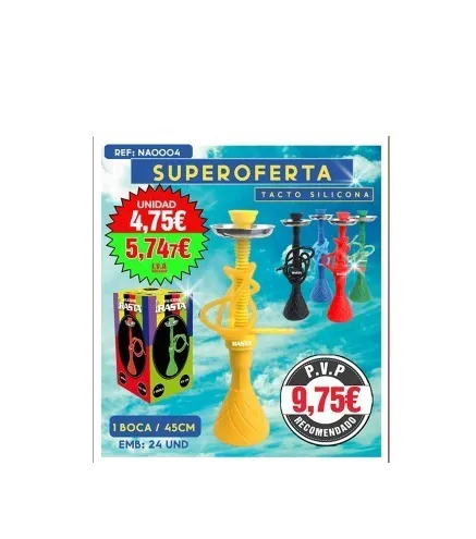 Narguila 45Cm Silicona 5Col Emb 24Und