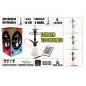 Narguila 48Cm 1 Boca Luz Led 12 Colores