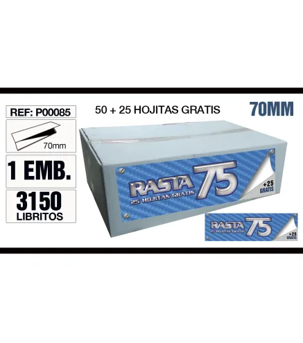 Granel Papel 70Mm Azul 75 Hojitas