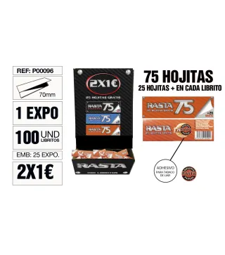 Papel De Liar Rasta 75 Est. 100 Libritos 70Mm Naranja