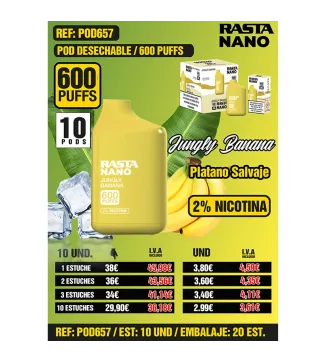 Pod Nano 2% 600 - Platano Est 10 Emb 20