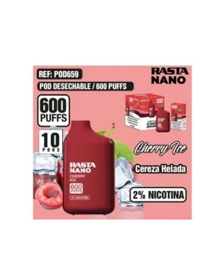 Pod Nano Con Nicotina 600 Puffs - Cereza