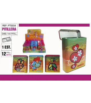 Pitillera Lata-Metal Paz Y Amor