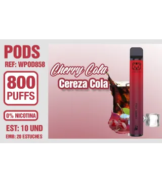 Pod Desechable 800 Puffs 0% Nicotina Cherry Cola ( Cereza Cola)