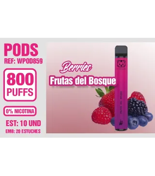 Pod Desechable 800 Puffs 0% Nicotina