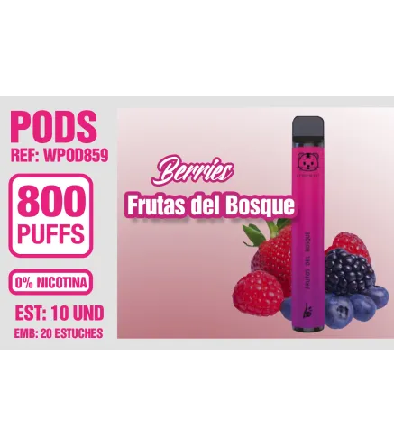 Pod Desechable 800 Puffs 0% Nicotina