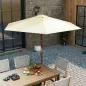 Sombrilla Parasol de Madera 250x230 cm para Exterior con 6 Varillas Sistema de Polea Color Crema Sombrilla Parasol de Madera 250x230 cm para Exterior con 6 Varillas Sistema de Polea Color Crema