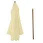 Sombrilla Parasol de Madera 250x230 cm para Exterior con 6 Varillas Sistema de Polea Color Crema