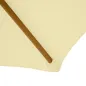 Sombrilla Parasol de Madera 250x230 cm para Exterior con 6 Varillas Sistema de Polea Color Crema