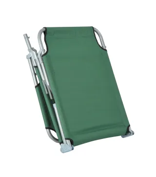 Cama de Camping Plegable con Respaldo Ajustable en 4 Niveles Carga 120 kg para Playa Jardín Piscina 187x58x28 cm Verde
