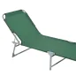Cama de Camping Plegable con Respaldo Ajustable en 4 Niveles Carga 120 kg para Playa Jardín Piscina 187x58x28 cm Verde