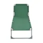 Cama de Camping Plegable con Respaldo Ajustable en 4 Niveles Carga 120 kg para Playa Jardín Piscina 187x58x28 cm Verde