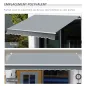 Toldo para Patio Balcón Terraza y Jardín de 400x250cm con brazo articulado de Aluminio y tela de Poliéster de 280g/m² Color Gris