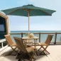 Sombrilla Parasol de Madera Ø250x230cm para Exterior con 6 Varillas Sistema de Polea Color Verde