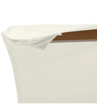 Sombrilla Parasol de Madera Ø250x230cm para Exterior con 6 Varillas Sistema de Polea Color Blanco