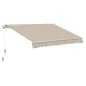 Toldo Manual 395x245 cm con Manivela Toldo Balcón Patio Terraza de Aluminio y Tejido Poliéster 280 g/m² Anti-UV Beige