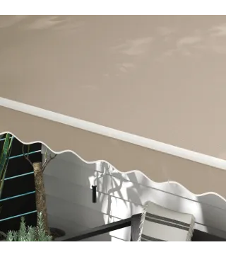 Toldo Manual 395x245 cm con Manivela Toldo Balcón Patio Terraza de Aluminio y Tejido Poliéster 280 g/m² Anti-UV Beige