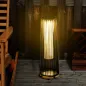 Linterna de Jardín de Ratán Sintético Farola Solar Exterior con Luces LED Encendido y Apagado Automático Impermeable para Terraz