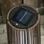 Linterna de Jardín de Ratán Sintético Farola Solar Exterior con Luces LED Encendido y Apagado Automático Impermeable para Terraz