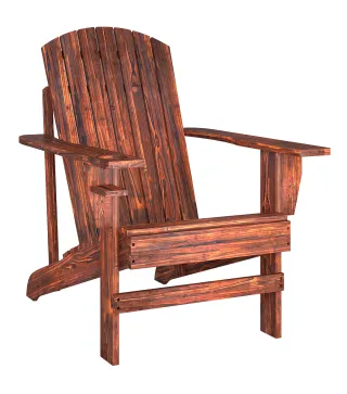 Silla Adirondack de Madera con Reposabrazos y Respaldo Alto para Terraza Balcón Exterior 72x95x93 cm Marrón
