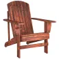 Silla Adirondack de Madera con Reposabrazos y Respaldo Alto para Terraza Balcón Exterior 72x95x93 cm Marrón