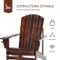 Silla Adirondack de Madera con Reposabrazos y Respaldo Alto para Terraza Balcón Exterior 72x95x93 cm Marrón