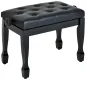 Banco de Piano Altura Ajustable Banqueta de Piano Asiento de Cuero Sintético Patas de Madera 64x35x55 cm Negro
