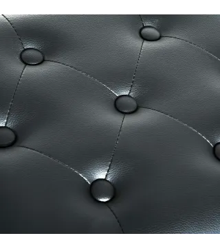 Banco de Piano Altura Ajustable Banqueta de Piano Asiento de Cuero Sintético Patas de Madera 64x35x55 cm Negro