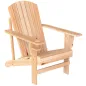 Silla Adirondack de Madera con Reposabrazos y Respaldo Alto para Terraza Balcón Exterior 72x95x93 cm Natural