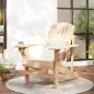 Silla Adirondack de Madera con Reposabrazos y Respaldo Alto para Terraza Balcón Exterior 72x95x93 cm Natural