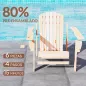 Silla Adirondack de Madera con Reposabrazos y Respaldo Alto para Terraza Balcón Exterior 72x95x93 cm Natural