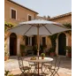 Sombrilla de Jardín Ø250x230 cm Parasol de Terraza con Marco de Madera 6 Varillas Sistema de Cuerda e Impermeable Gris