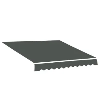 Techo de Repuesto para Toldo 382x240 cm Lona para Toldo con Dobladillo Protección UV Impermeable para Patio Gris