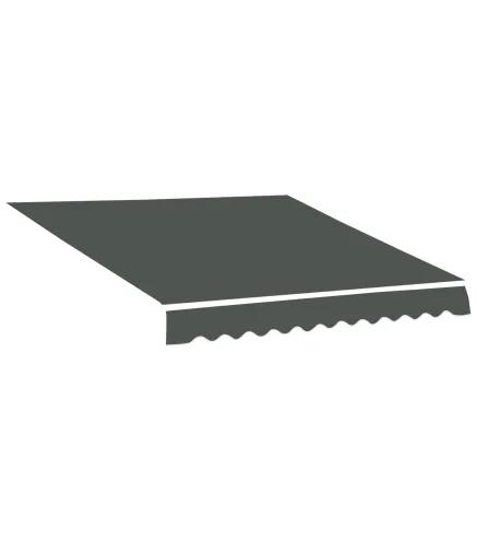 Techo de Repuesto para Toldo 382x240 cm Lona para Toldo con Dobladillo Protección UV Impermeable para Patio Gris