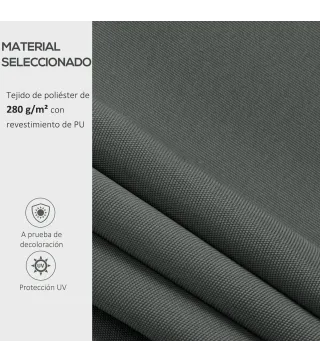 Techo de Repuesto para Toldo 382x240 cm Lona para Toldo con Dobladillo Protección UV Impermeable para Patio Gris