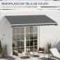 Techo de Repuesto para Toldo 382x240 cm Lona para Toldo con Dobladillo Protección UV Impermeable para Patio Gris