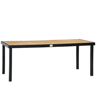 Mesa de Comedor Exterior de Aluminio Mesa de Jardín Exterior para 8 Personas con Encimera de Listones para Terraza Balcón 190x90